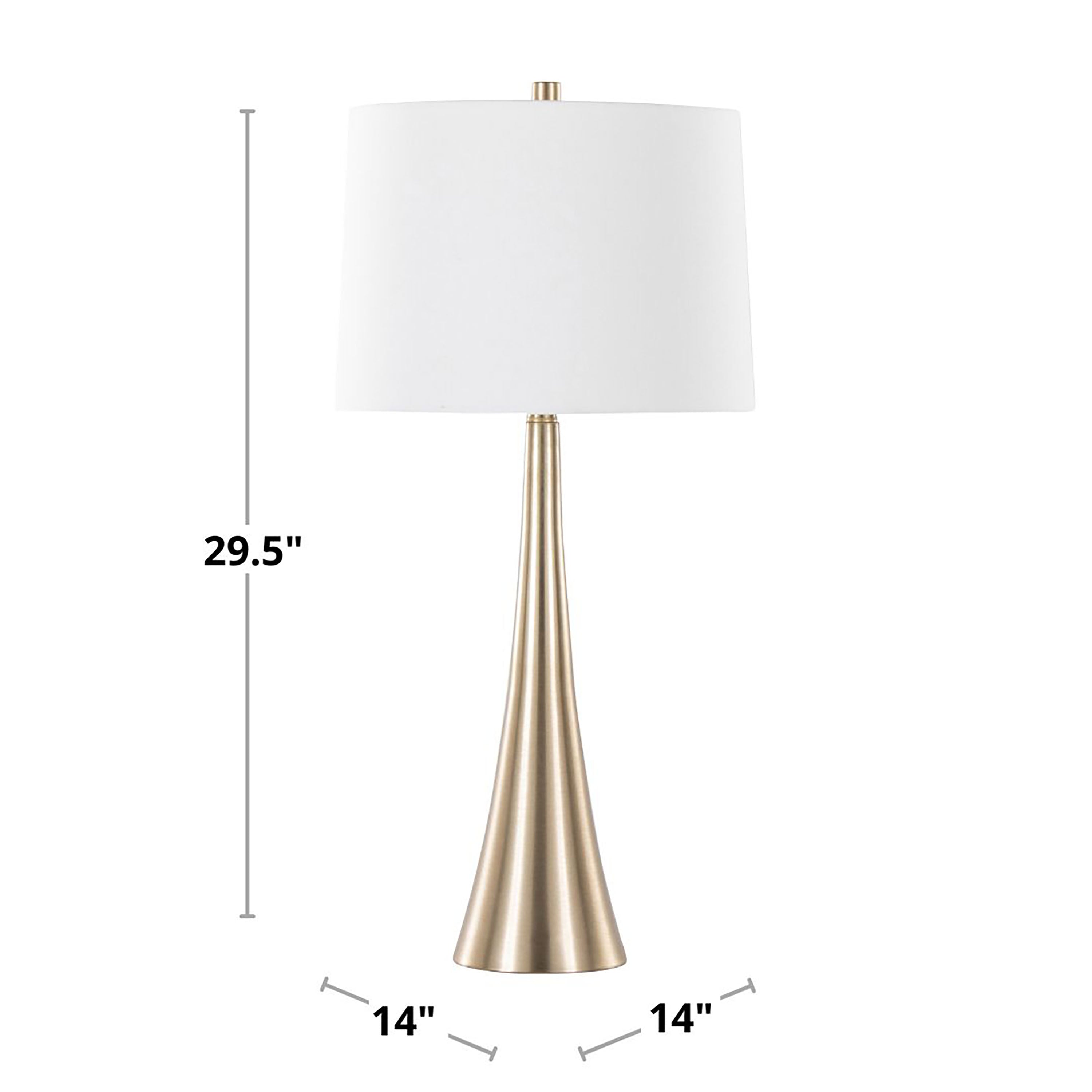 Diana 29" Contemporary Metal Table Lamp in Matte Golden Bronze