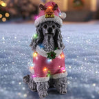 Christmas Poodle Statue
