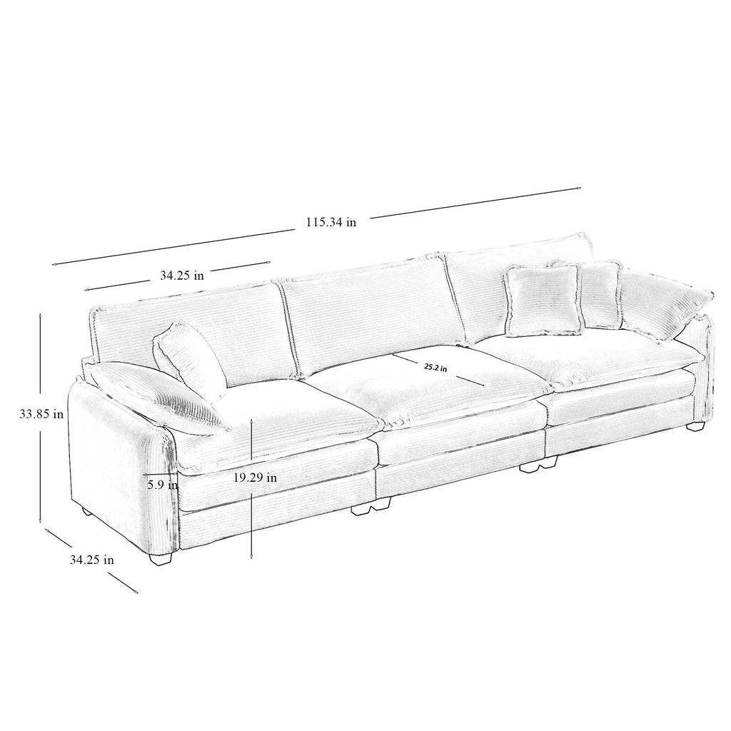 Modern Living Room Sofa 3 Pieces Set