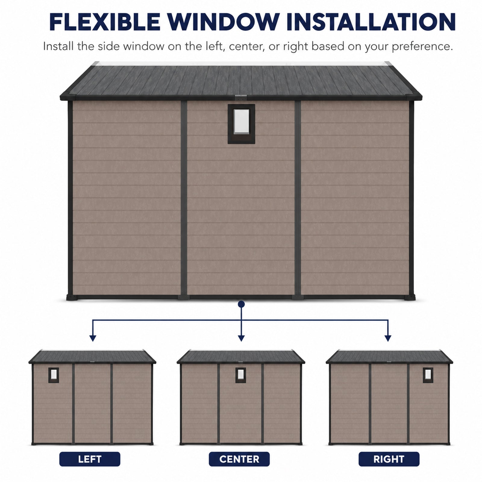 8x10 FT Plastic Outdoor Storage Shed - Lockable Resin Tool Shed