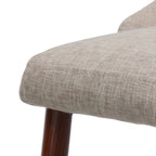 Mid Century Modern Fabric Armless Dining Chairs, Set of 2, Wheat and Dark