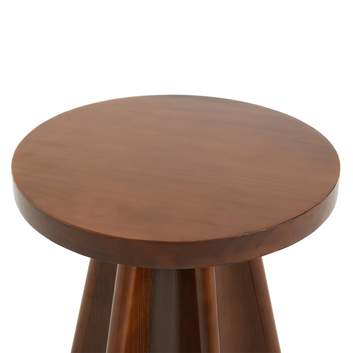 Flower Shaped Solid Pine Round Side Table, Decor Accent End Table for Living Room Bedroom