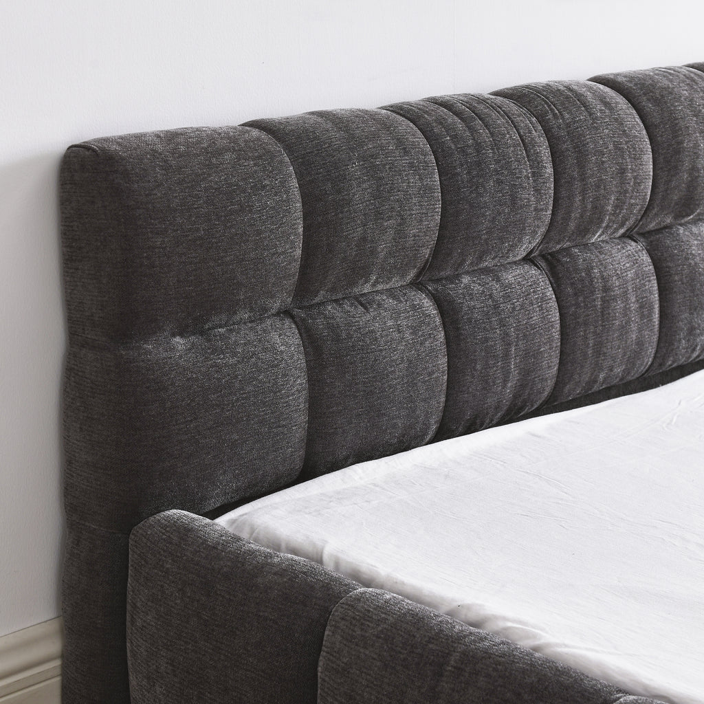 Queen Size Upholstered Bed Frame with Thick Fabric