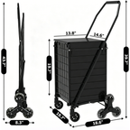 Foldable Utility Shopping Cart with 360° Rolling Wheels