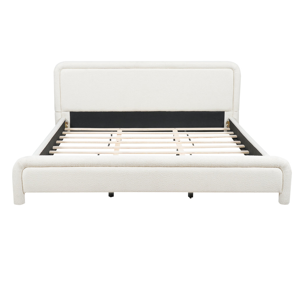 King Size Upholstered Platform Bed Frame