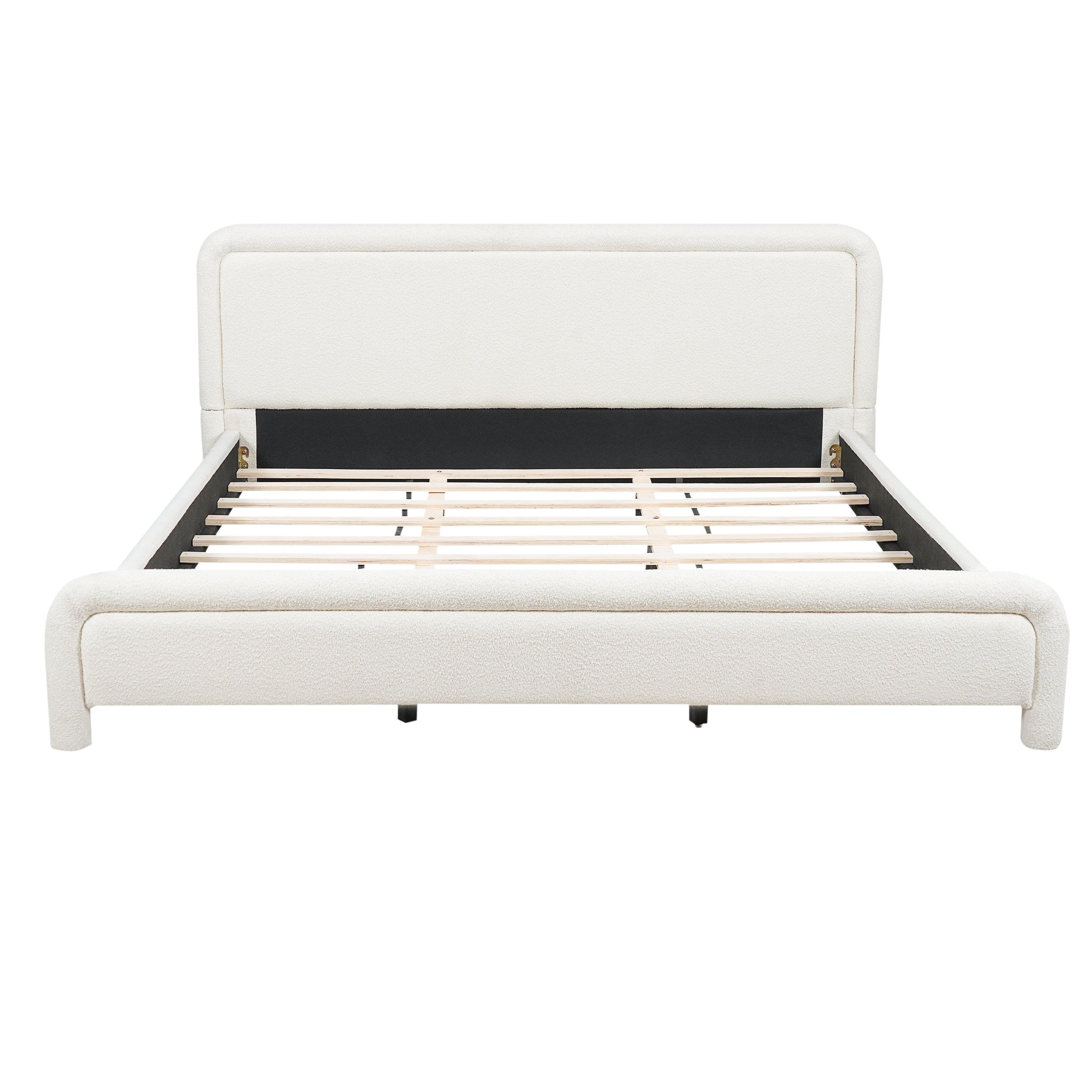 King Size Upholstered Platform Bed Frame