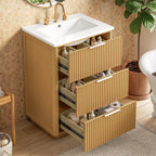 24 Inch Modern Luxury Bathroom Vanity with Ceramic Sink
