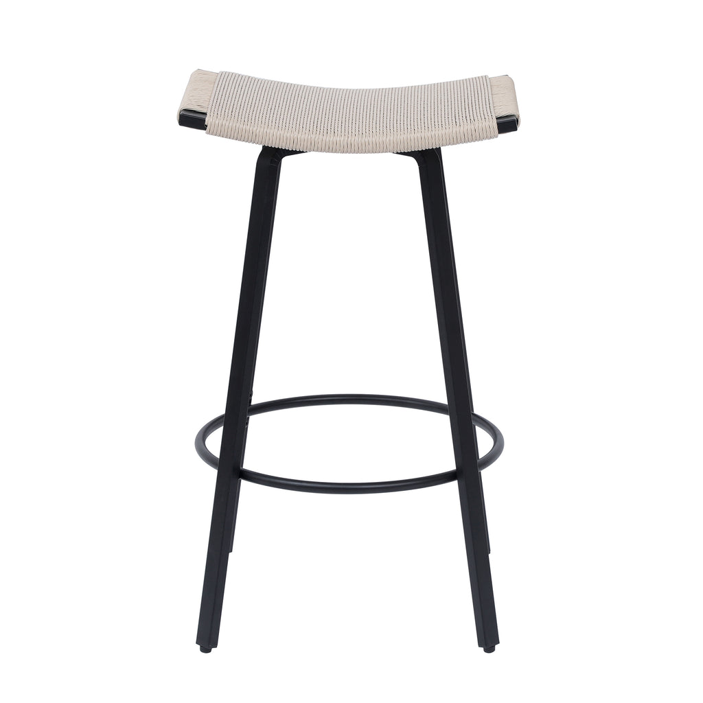 Backless Handwoven Kitchen Dining Bar Stools Set of 2