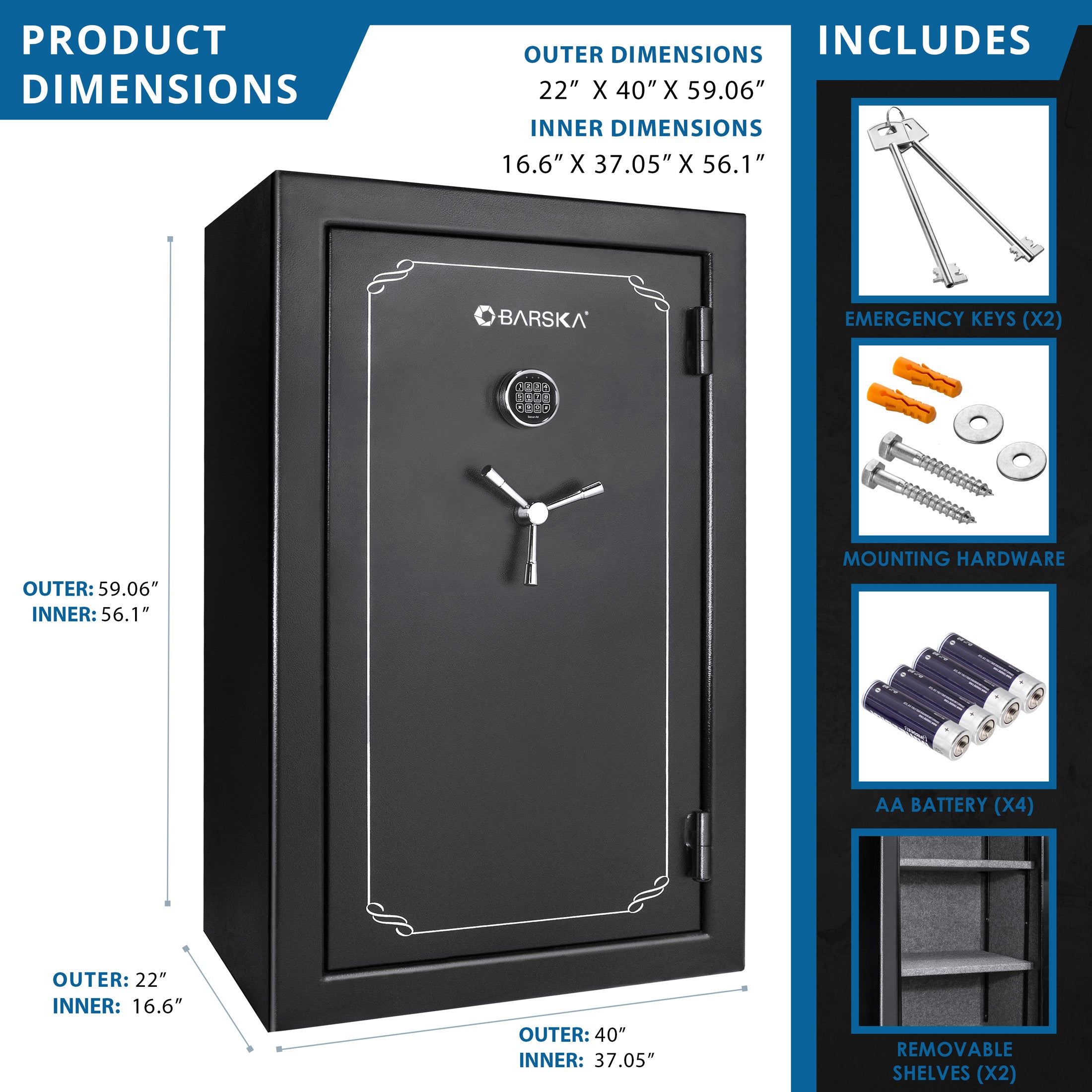 19.97 Cubic Ft Tall Fireproof Safe Vault
