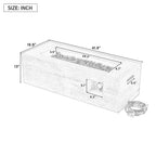 U_STYLE Outdoor Rectangular Propane Fire Pit 40000 BTU