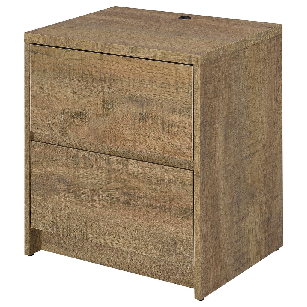 Geary Mango 2-Drawer Nightstand with LED Lights and USB