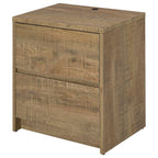 Geary Mango 2-Drawer Nightstand with LED Lights and USB