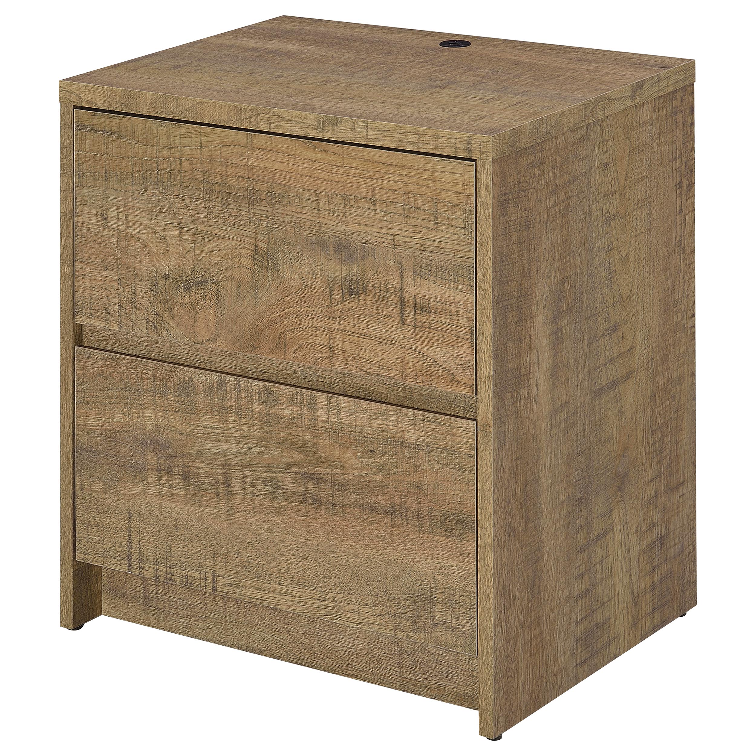 Geary Mango 2-Drawer Nightstand with LED Lights and USB