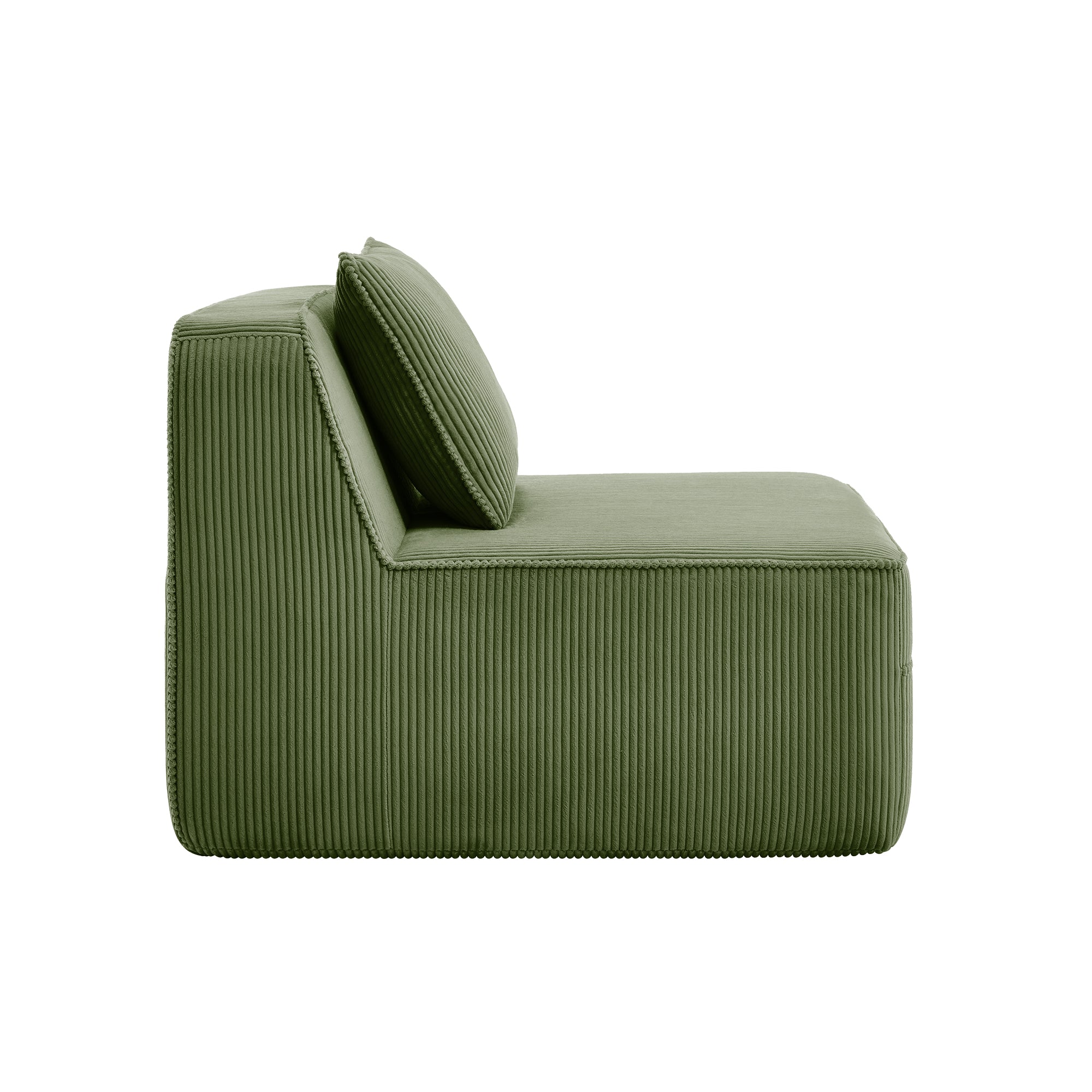 Armless Sofa with Pillow - Green