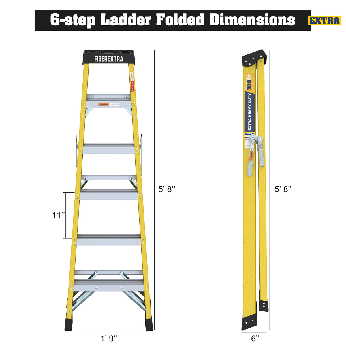 Fiberglass Reinforced Single Side Ladder – 6 Steps