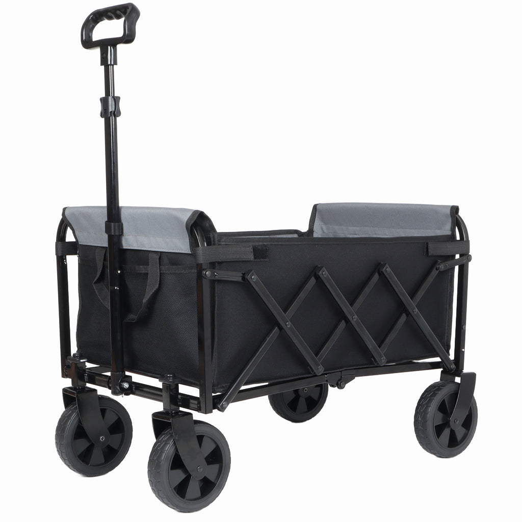All-in-One Convertible Folding Trolley with Bench Seat and Dog Leash