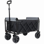 All-in-One Convertible Folding Trolley with Bench Seat and Dog Leash