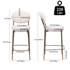29'' Upholstered Bar Stools Velvet Counter Stool Set of 2