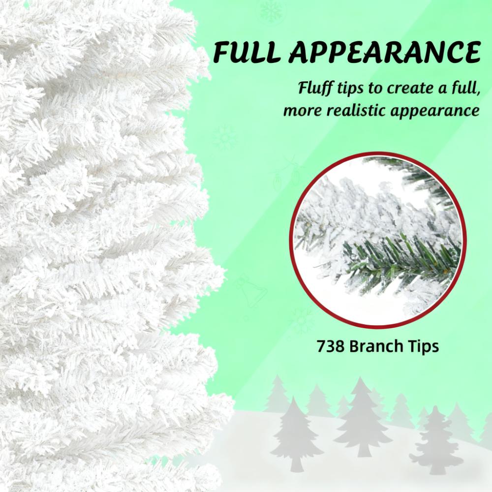 Flocked Christmas Tree with Faux Snow