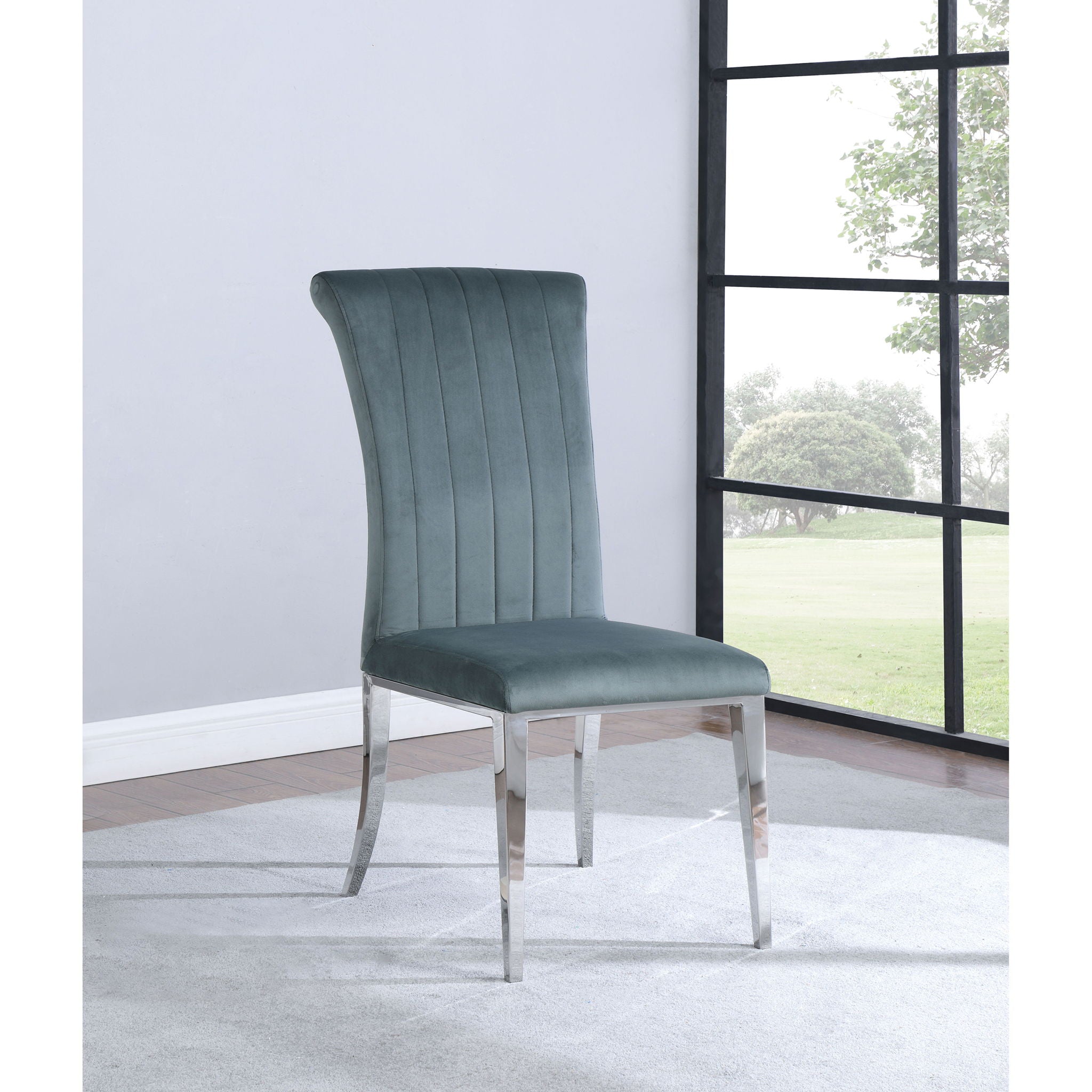 Tufted Side Upholstered Dining Chair (Set of 2) - Gray