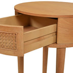 Cabana 18" Round Cane Rattan Storage Side Table