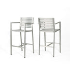 Outdoor 29.50" Barstools with Rust-Proof Aluminum Frame, Set of 2