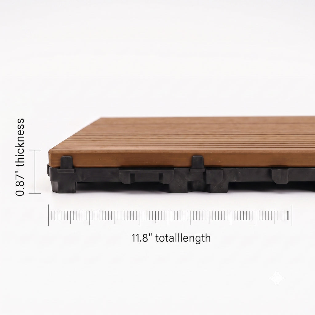 Interlocking WPC Deck Tiles 11.8"x11.8"