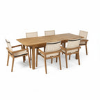 7 Pieces Acacia Wood Outdoor Dining Set