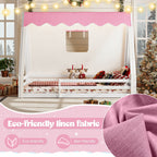 Twin Size House Floor Bed with Tent and Light