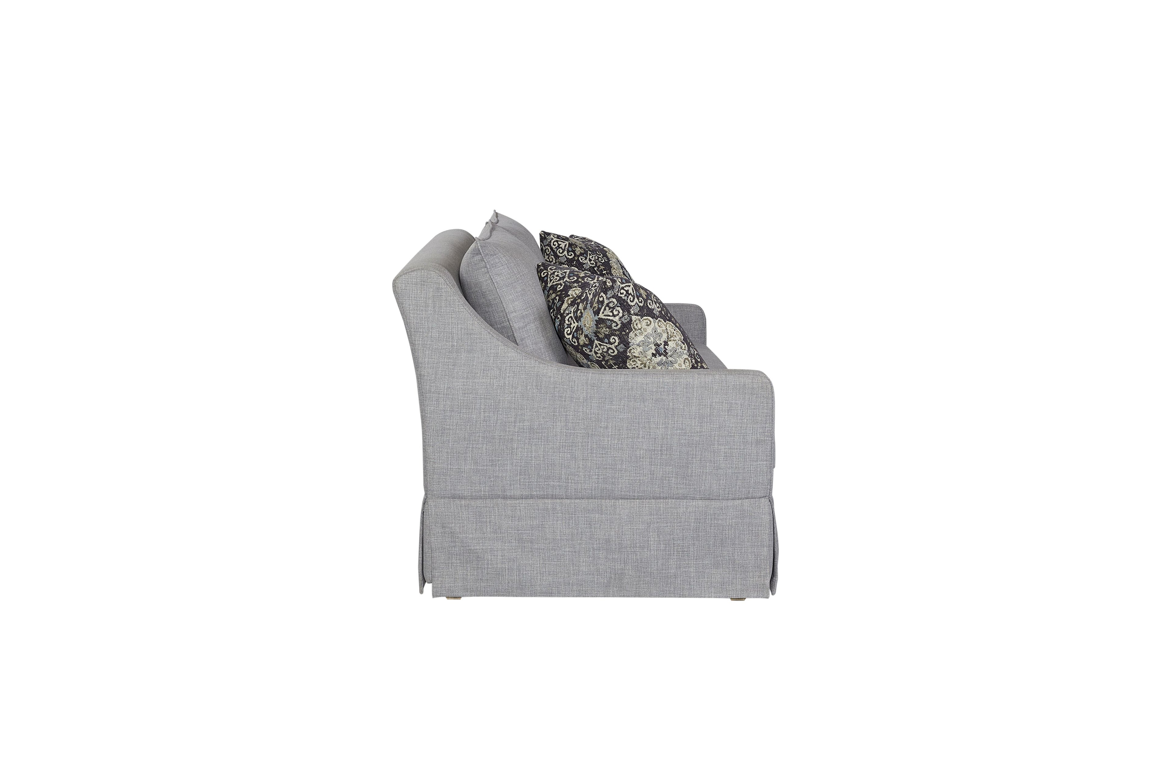 Sofa with Skirt and Reversible Cushions and 2 Pillows