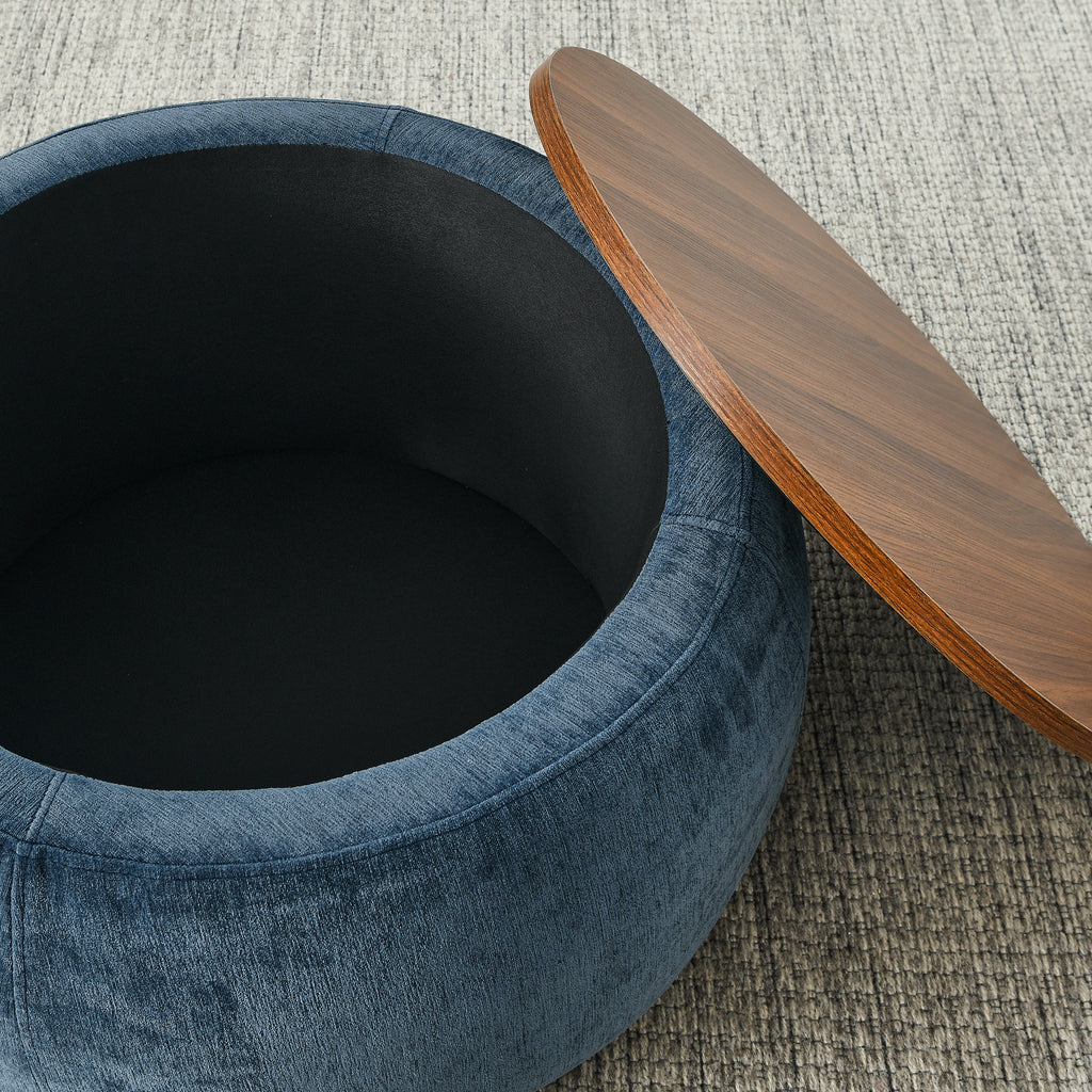 Round Storage Ottoman with 2 in 1 Functionality