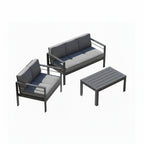 3-Piece Modern Aluminum Patio Conversation Set