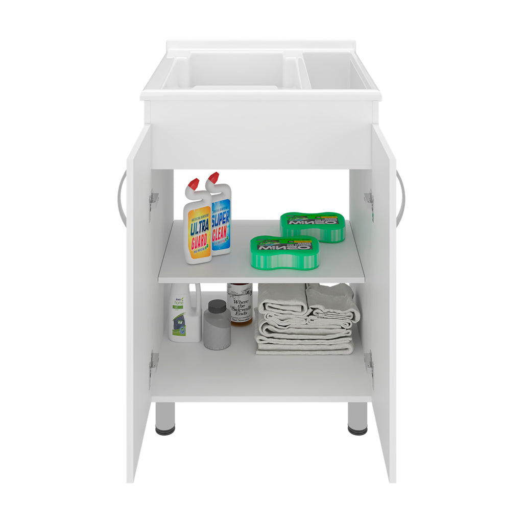 Demolotion Utility Sink Cabinet with Dual Compartments