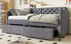 Twin Size Upholstered Daybed with Storage Drawers