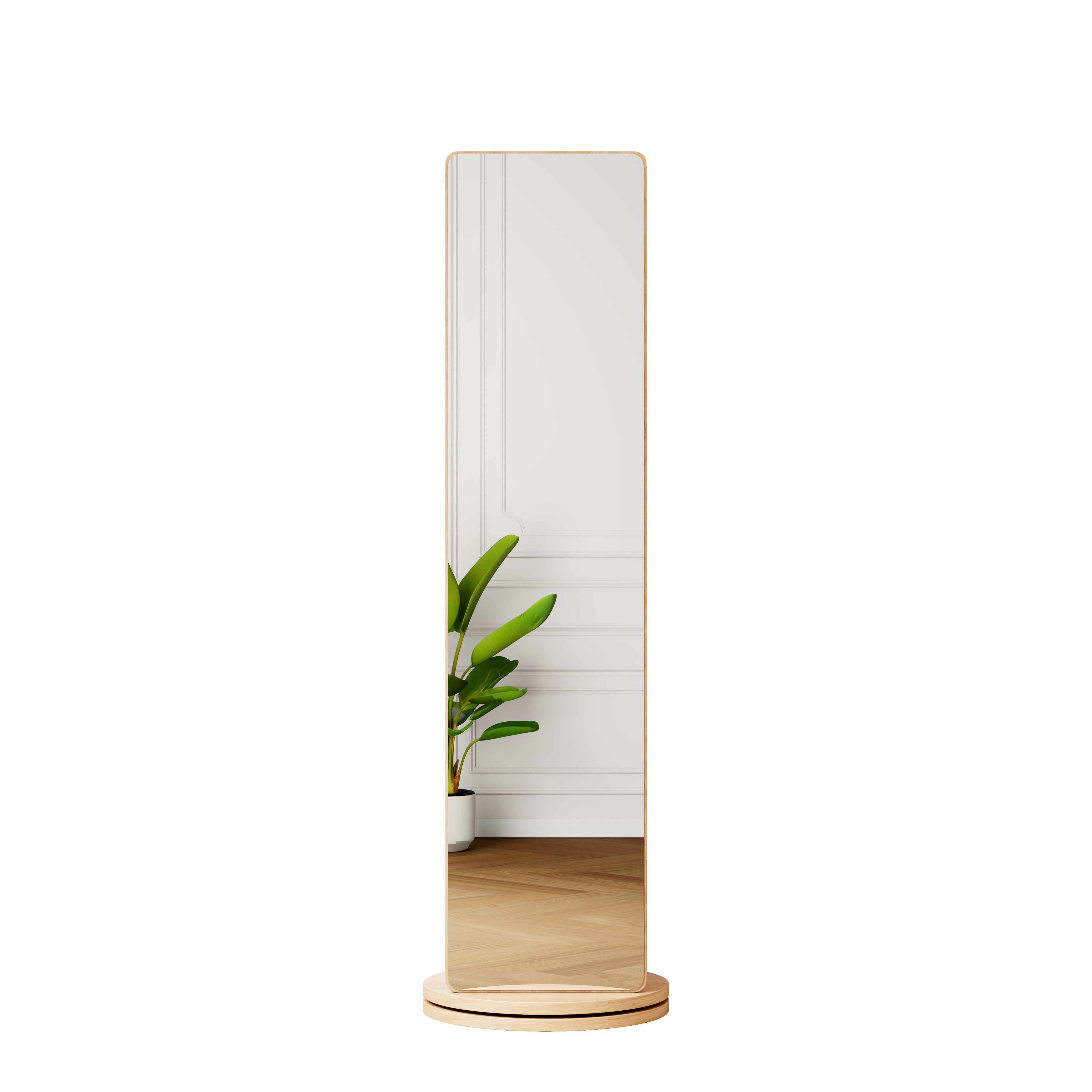 Multifunctional 360° Rotating Full Length Mirror with Coat Rack