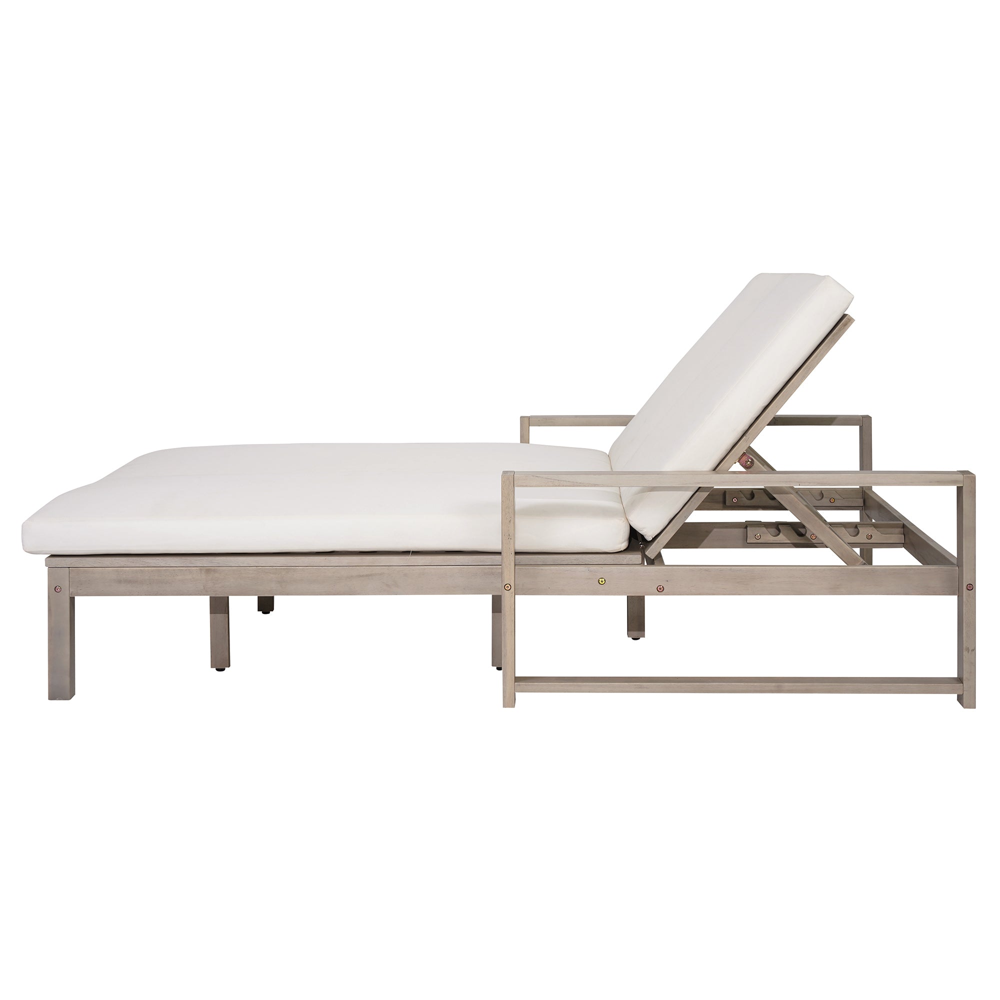 TREXM Outdoor Double Lounge Chair with Adjustable Backrest