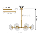 36" Modern Gold 8-Light Sputnik Chandelier