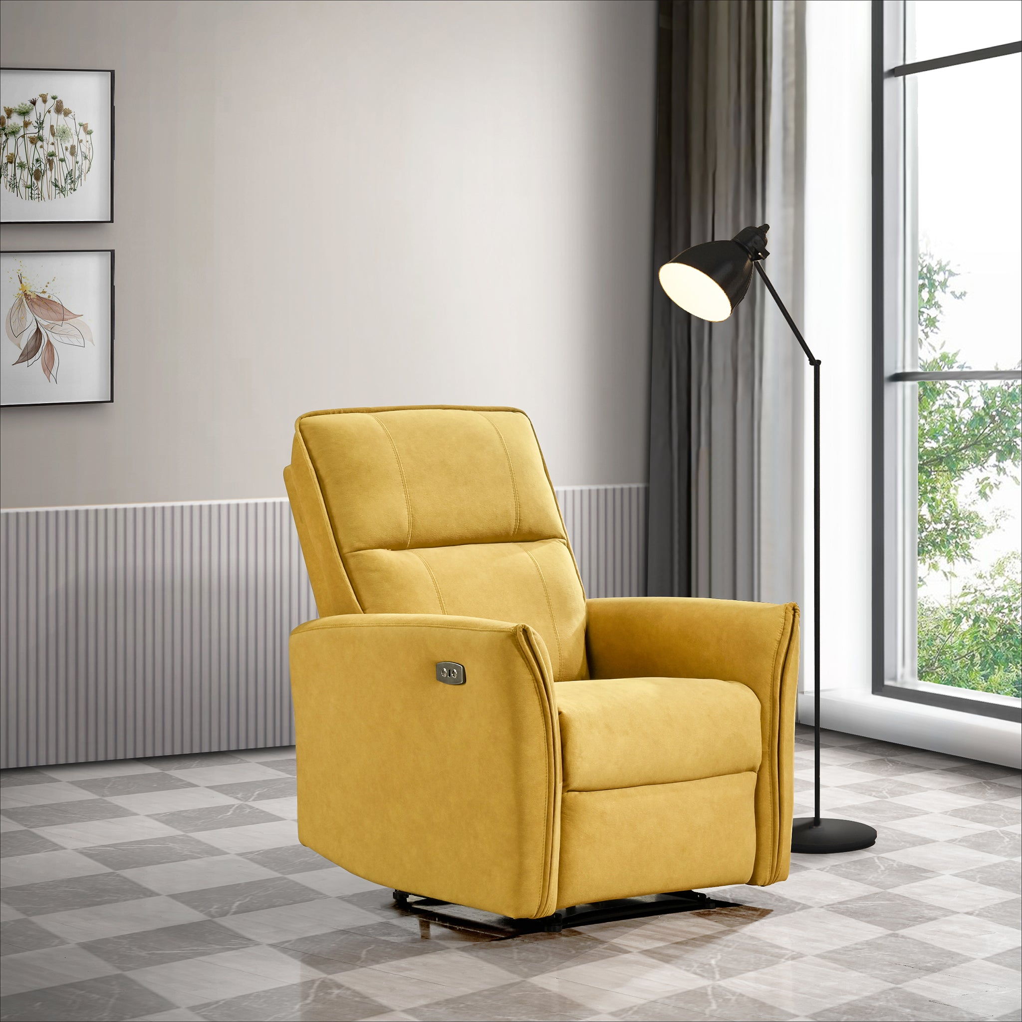 Elegant Style Asheville Dark Recliner Chair