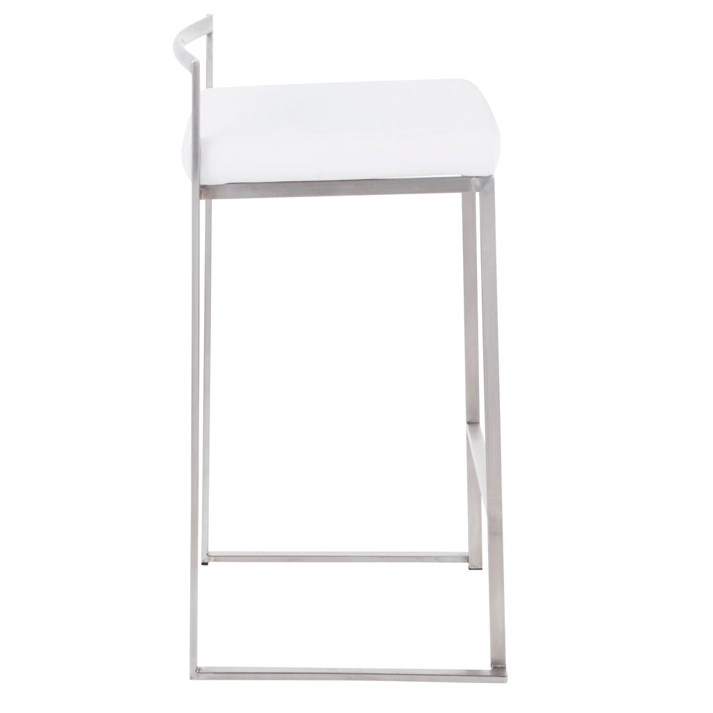 26" Contemporary Stackable Counter Stool Set in Stainless Steel