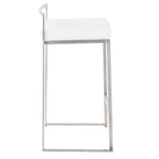 26" Contemporary Stackable Counter Stool Set in Stainless Steel