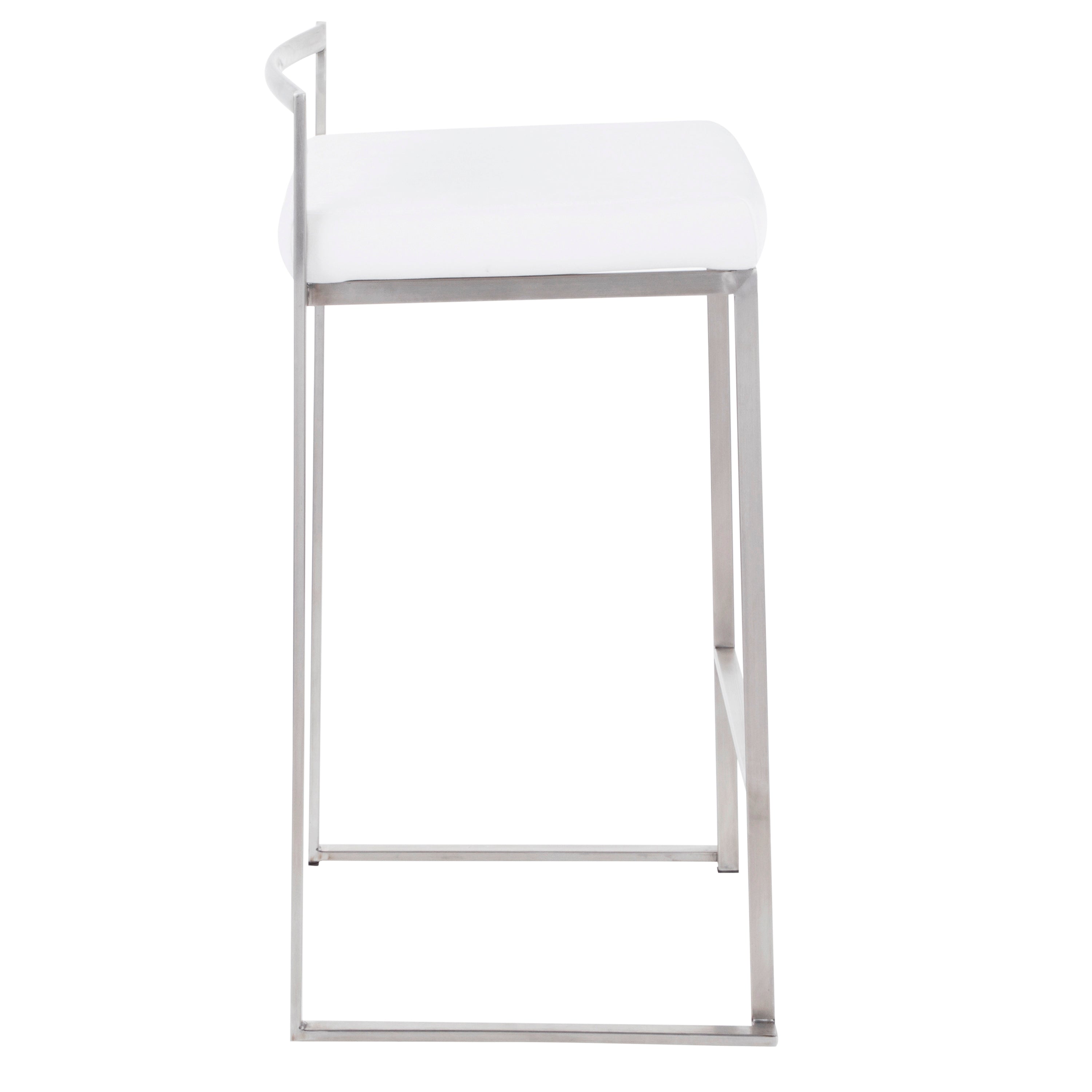 26" Contemporary Stackable Counter Stool Set in Stainless Steel