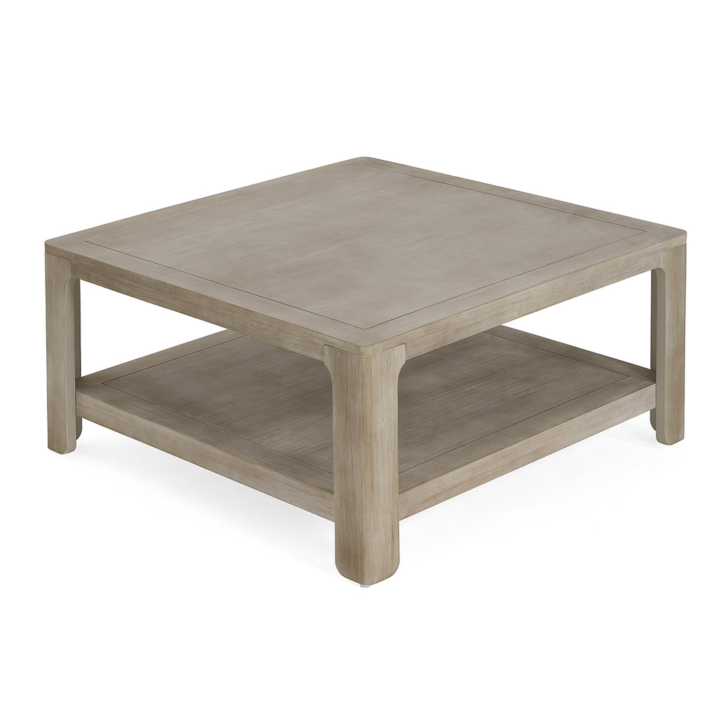 Square Coffee Table With Storage, Light Ash, 34-Inch