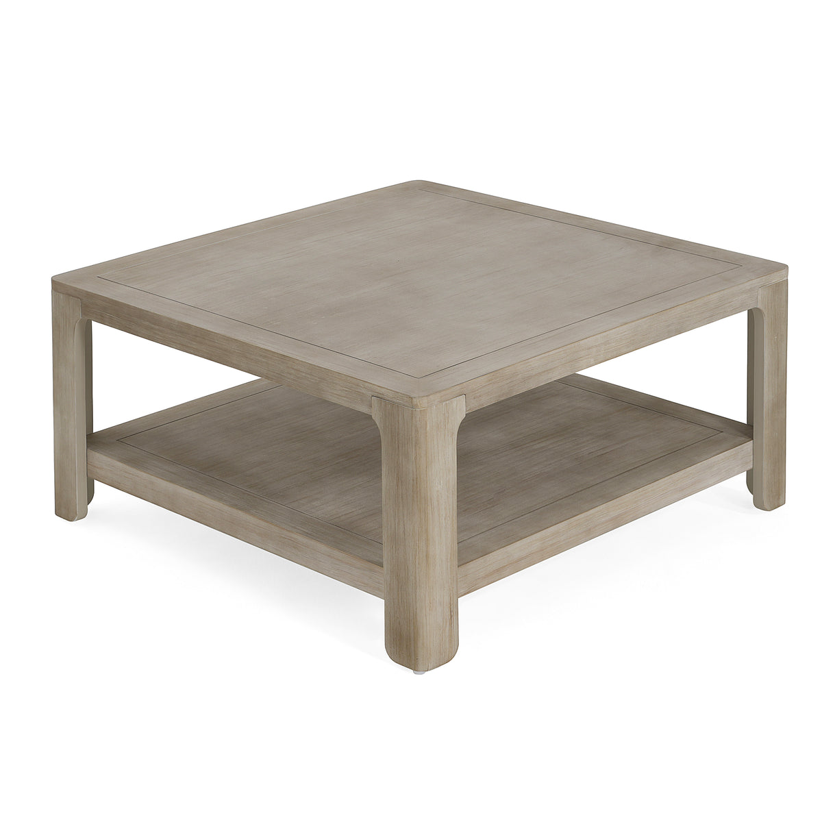 Square Coffee Table With Storage, Light Ash, 34-Inch