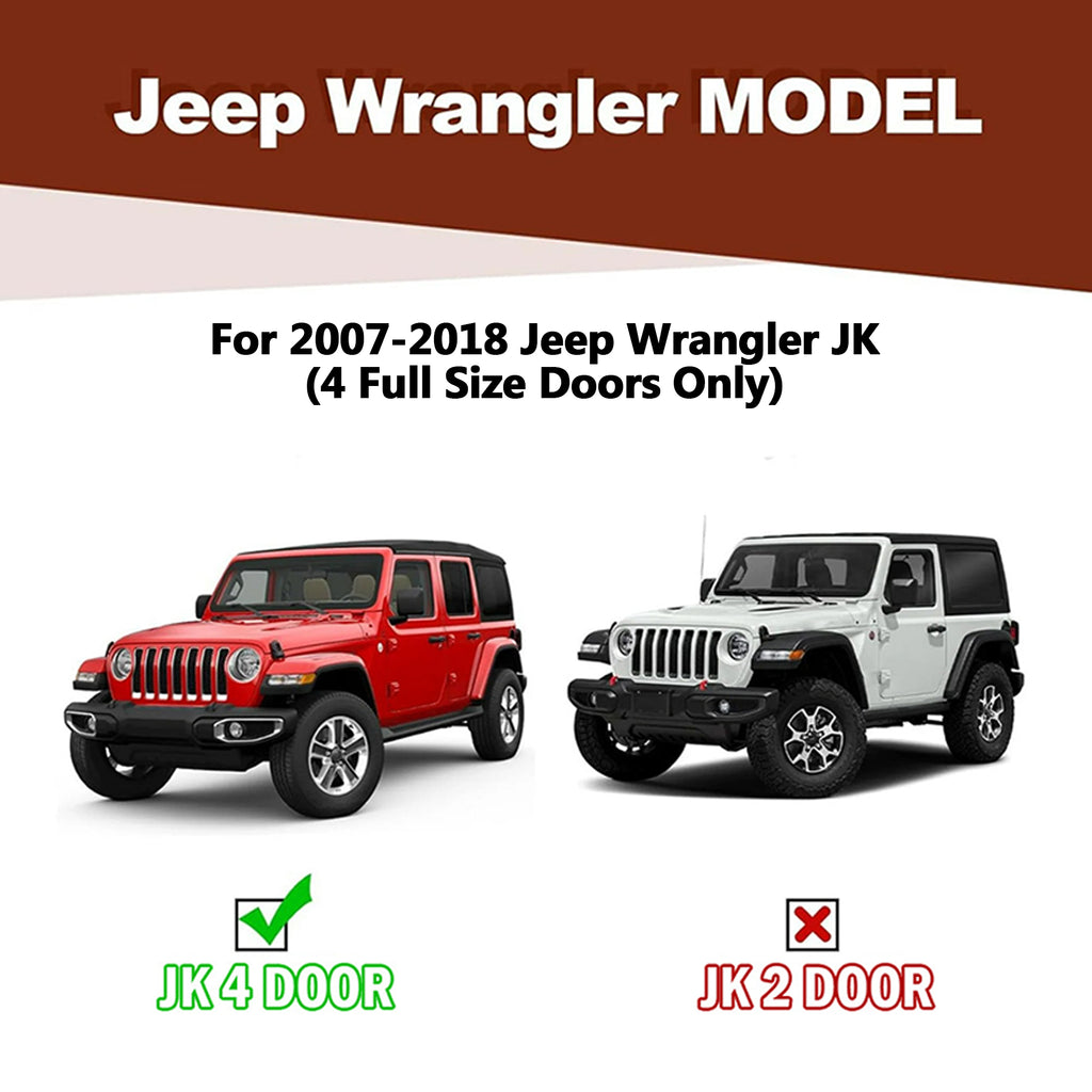 Running Boards For 07-18 Jeep Wrangler JK JKU 4 Doors