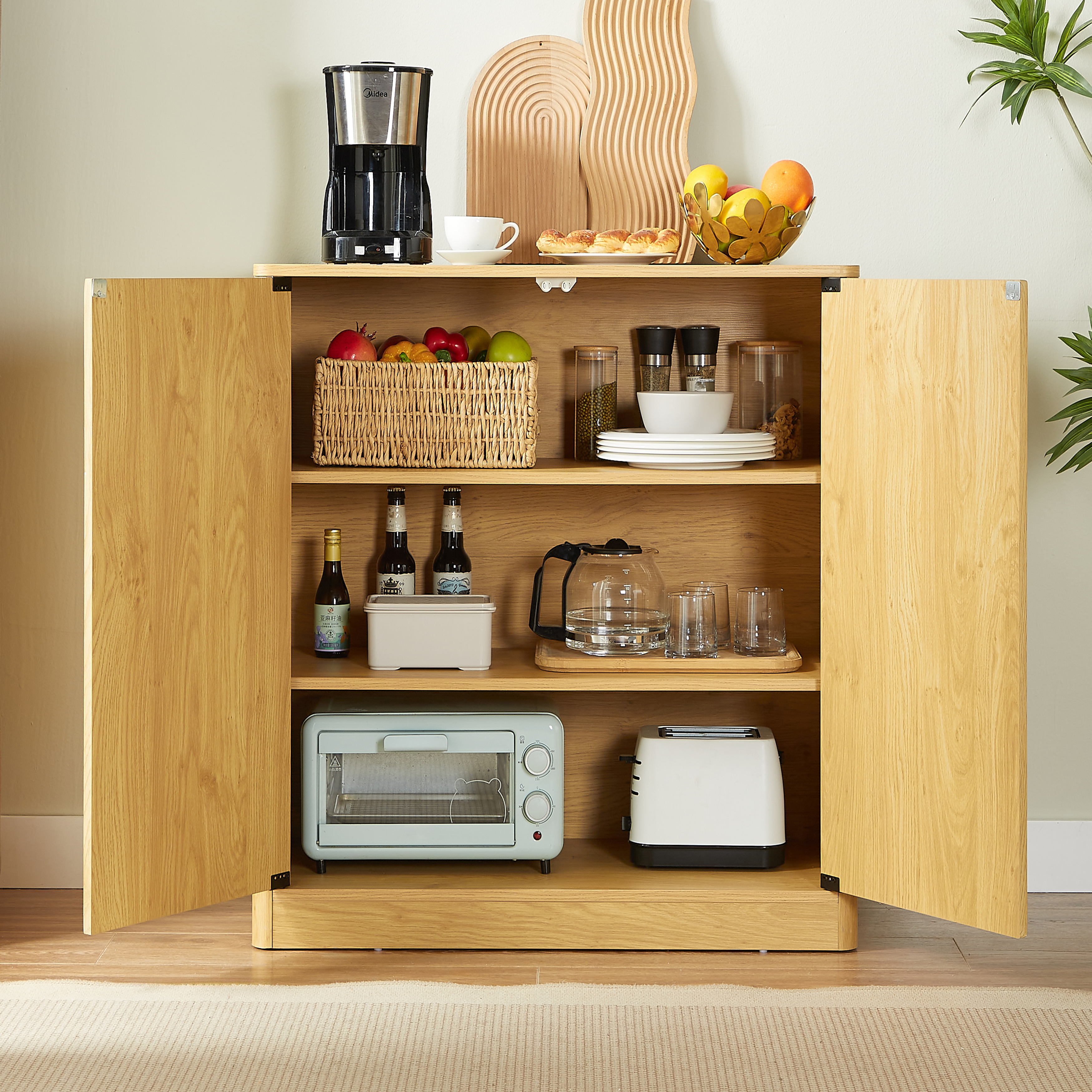 34.3" Modern Wavy Sideboard