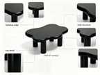 40'' Wood Cloud Coffee Table with 4 Round Legs