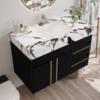 36" Floating Bathroom Vanity with Ceramic Sink and Faux Marble Top