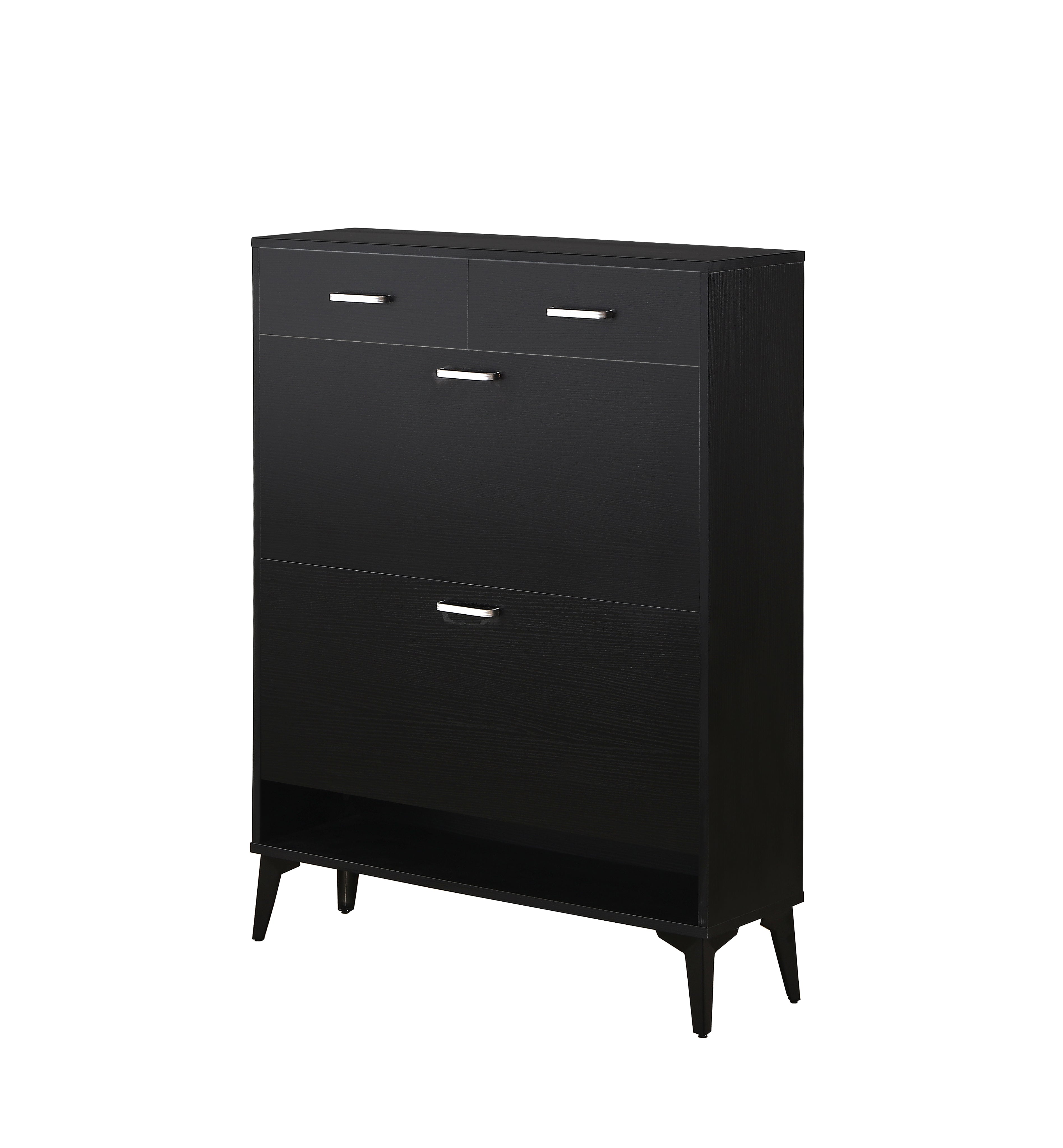 Large Size Shoe Cabinet - Modern Tipping Bucket Organizer