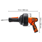 12V Electric Drain Auger - Cordless Plumbing Snake