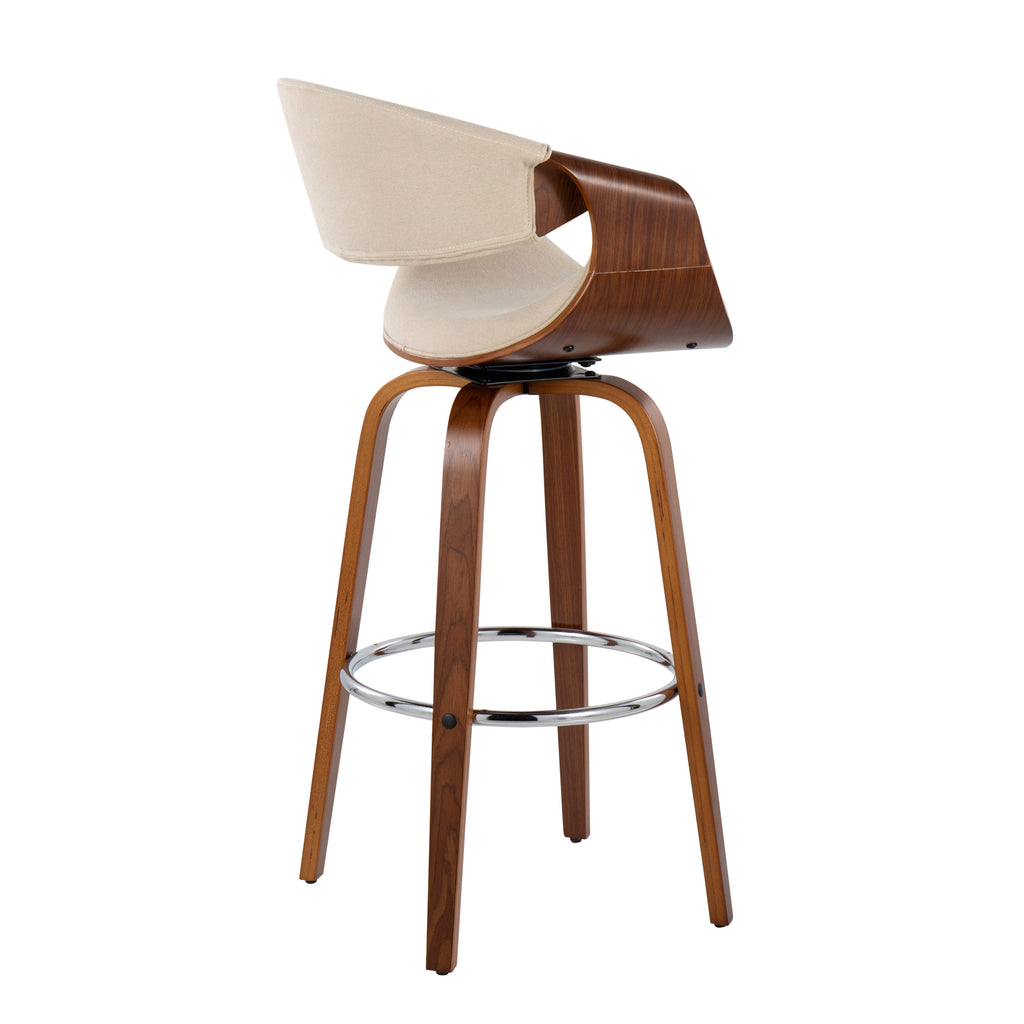 30" Mid-Century Modern Fixed Height Barstool with Swivel